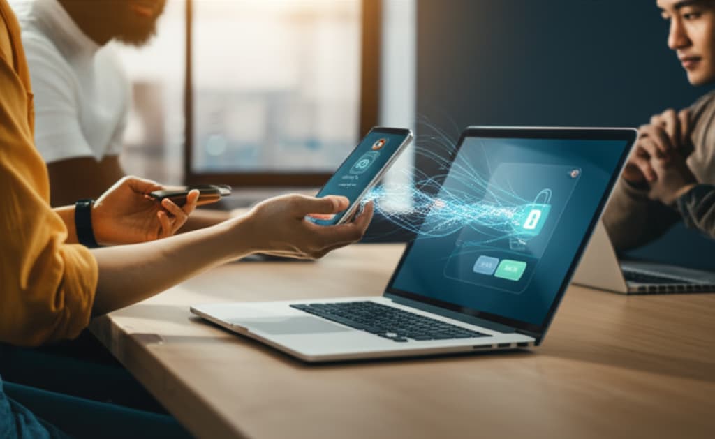 Realistic image depicting diverse individuals practicing cybersecurity awareness, symbolizing data protection, online safety, and digital security against cyber threats. Ideal for educational content.