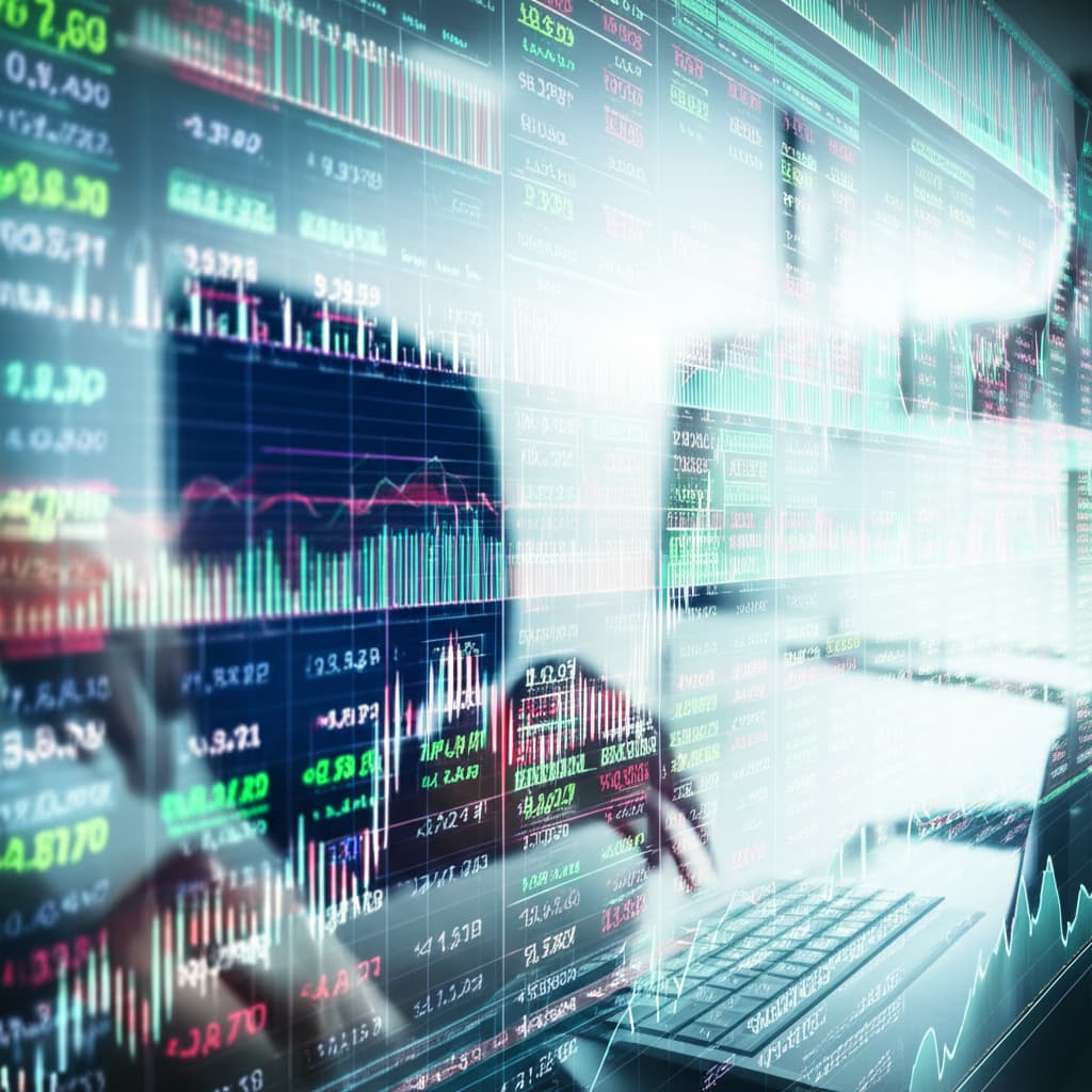 High-resolution image depicting various market indicators on a digital screen, including intricate stock charts, financial graphs, and real-time economic data, symbolizing investment trends and business performance analysis.