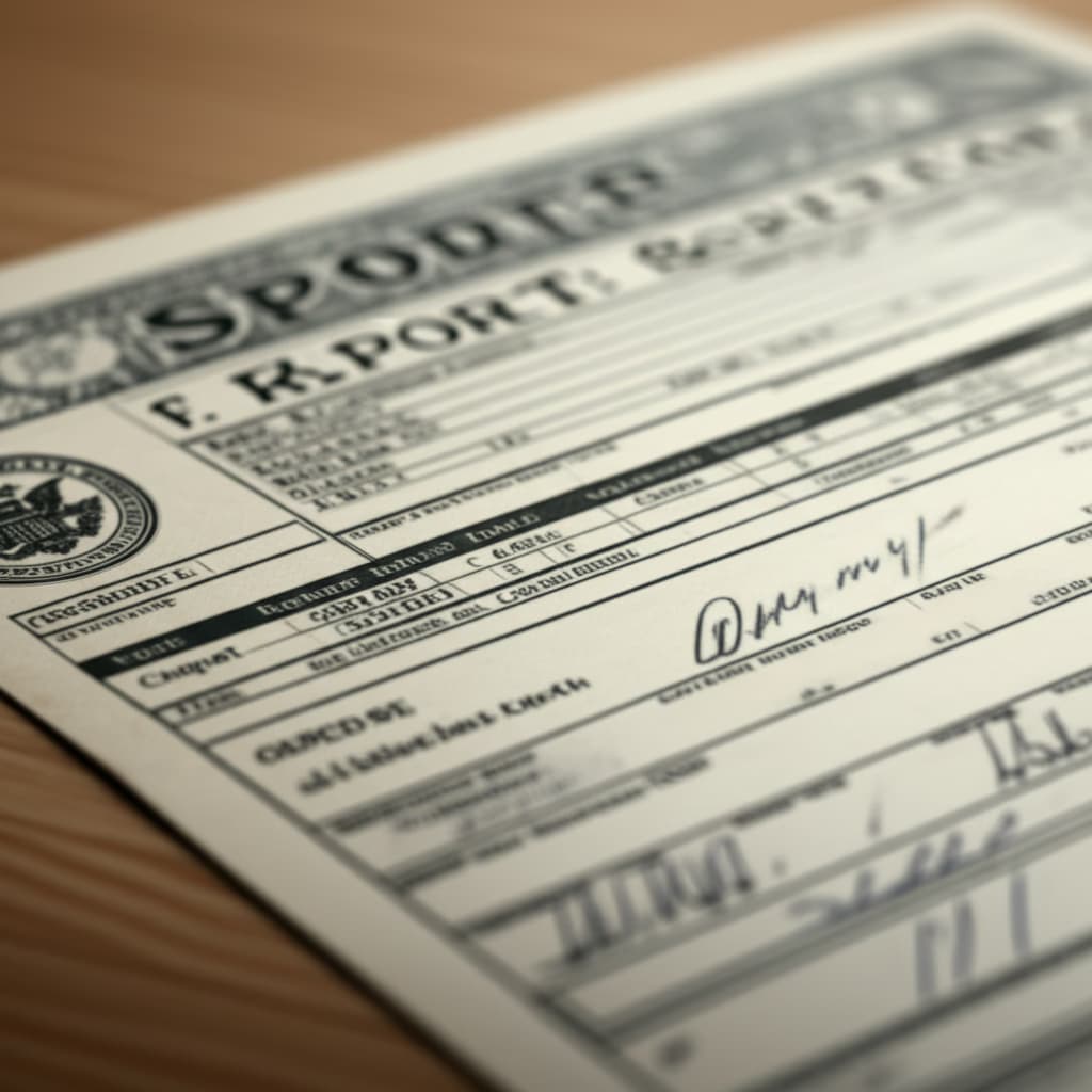 Close-up of a realistic student report card showing academic grades, subject names, and official details, symbolizing educational achievement and student performance.