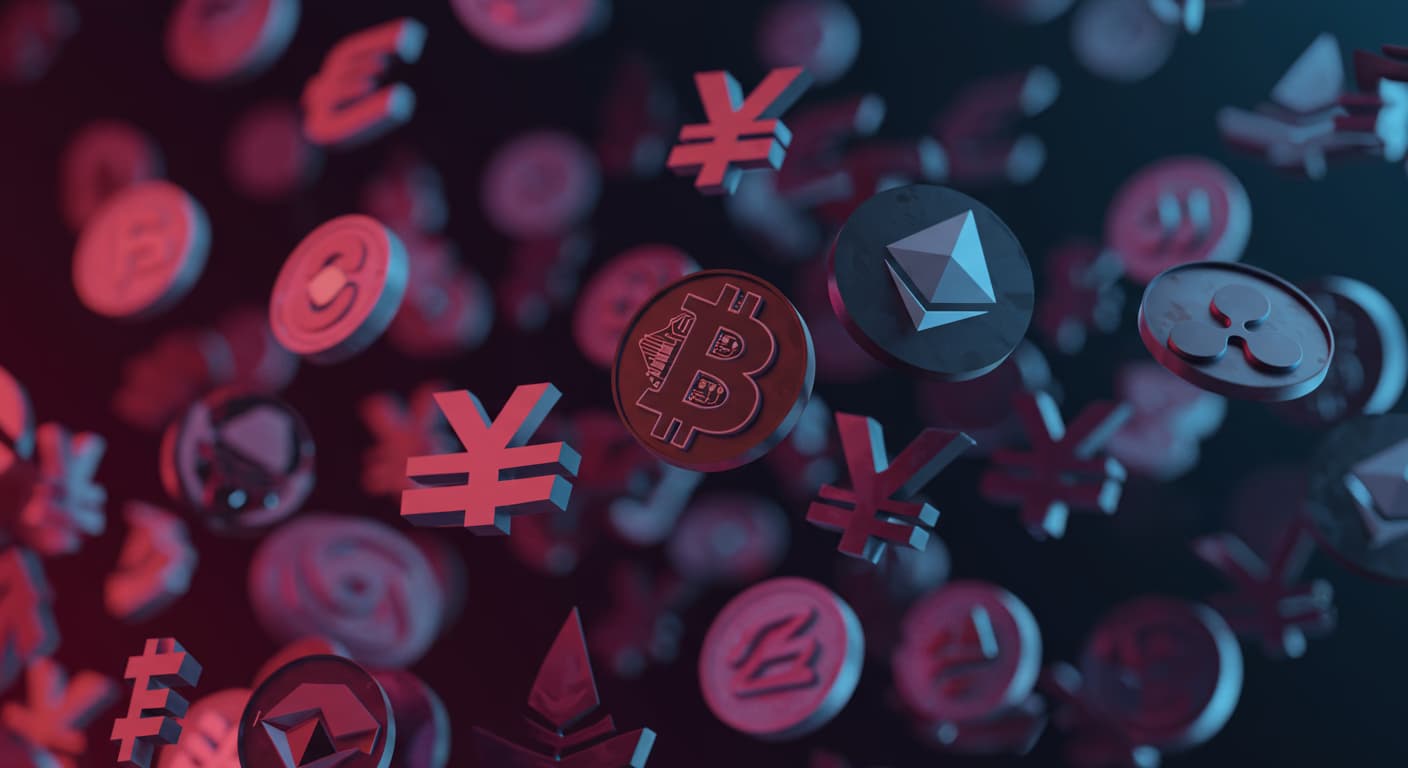 Bitcoin Cryptocurrency Symbol Digital Currency Icon Golden Bitcoin cryptocurrency symbol coin on dark background